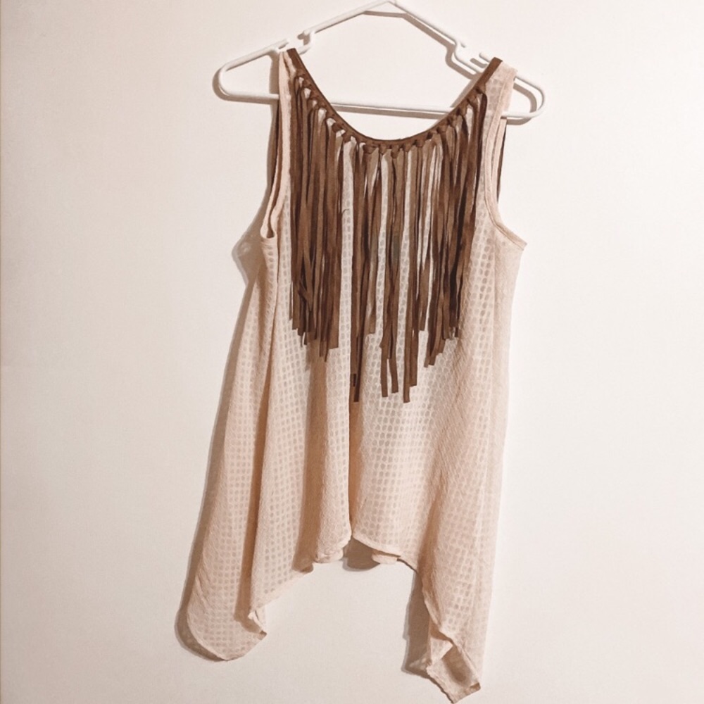 Judith March Western Fringe Tank Blouse